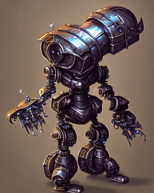 Image similar to mechanical ferret dungeons and dragons metalic robot creature, d & d digital character illustration, artstation trending robot ferret render, intricate, sharp focus, hyper detailed, digital painting, matte, d & d strange cute mech robot ferret character, masterpiece