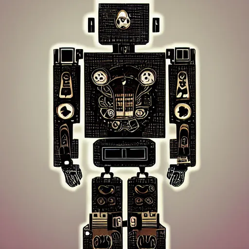 Image similar to intricate transformer clockwork robot made of microcircuitry by dan mumford