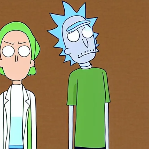 Image similar to rick and morty swapped bodies and unsure of what life is anymore