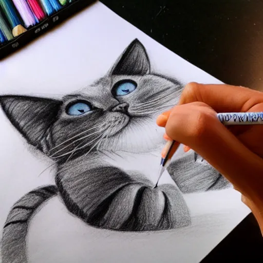 Prompt: drawing cat