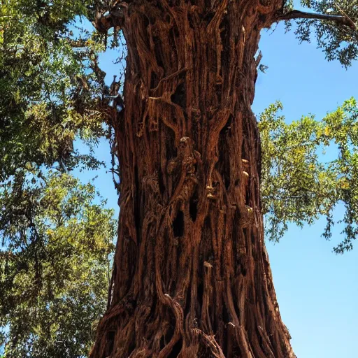 Image similar to an old tree standing taller then all others, living tree with human details.