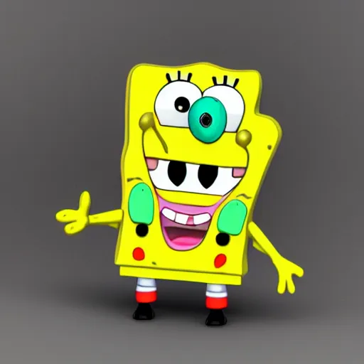 Image similar to christina hendricks as spongebob characters, 3 d render, blender,