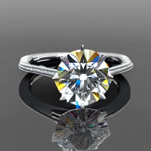 Image similar to engagement ring with two diamonds outside and one in the middle. concept art, victorian, multiple angles, schematic