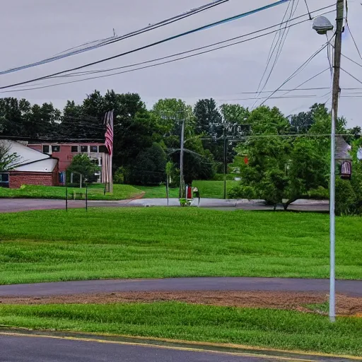 Image similar to a photo of green rainfall in a small town in Ohio