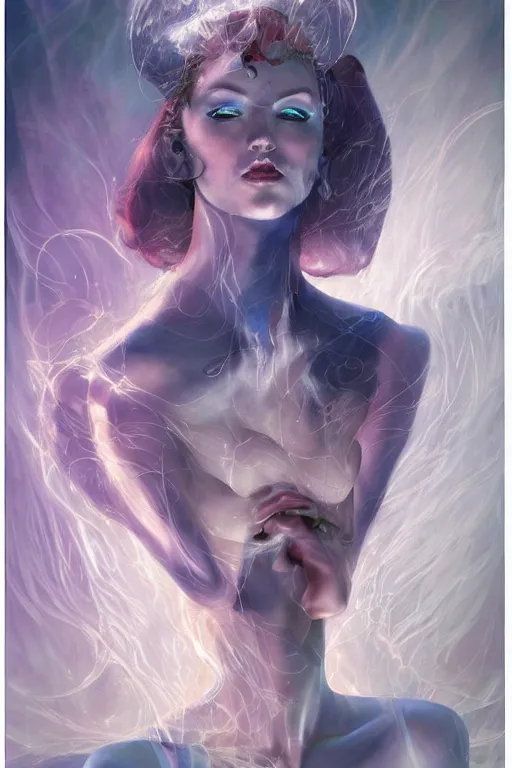 Image similar to portrait of the collar tulpa unsealer wearing dream veil by artgerm and Craig Mullins, James Jean, Andrey Ryabovichev, Mark Simonetti and Peter Morbacher 16k