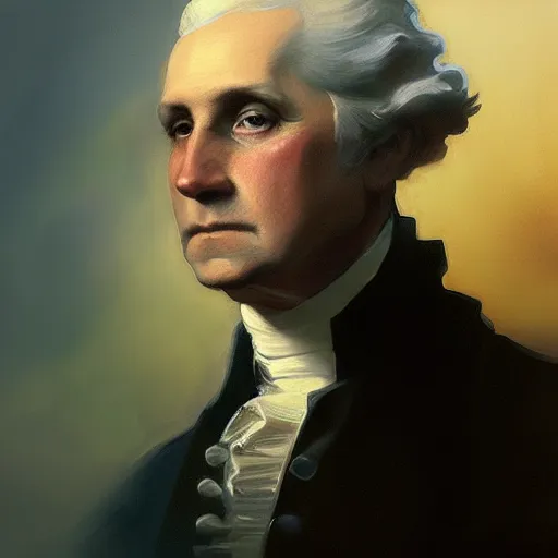 Prompt: george washington, hyperrealistic portrait, bladerunner street, art of elysium by jeremy mann and alphonse mucha, fantasy art, photo realistic, dynamic lighting, artstation, poster, volumetric lighting, very detailed face, 4 k, award winning