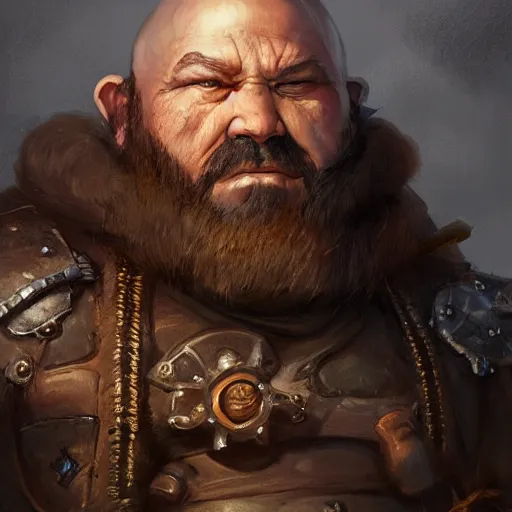 Image similar to a detailed portrait of a dwarf monk dressed with a leather armor, by justin gerard and greg rutkowski, digital art, realistic painting, dnd, character design, trending on artstation