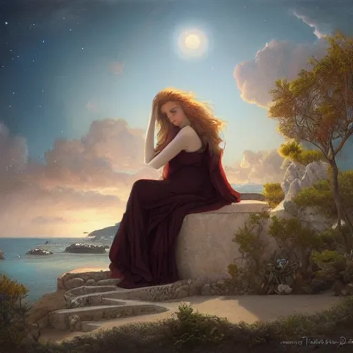 Image similar to Ariadne Asleep on the Island of Naxos by tom Bagshaw