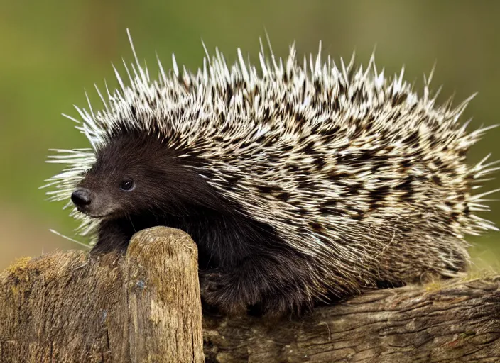 Prompt: a porcupine, national geographic, 4 k