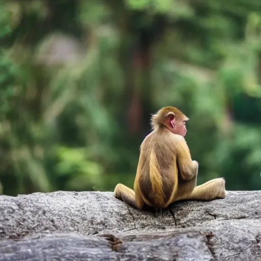 a focused monkey wearing a gold kimono, photography | Stable Diffusion ...