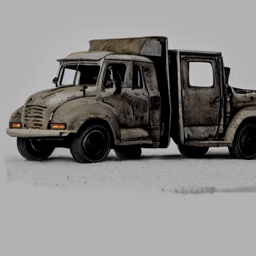 Image similar to rhinoceros as a truck in the style of mad max