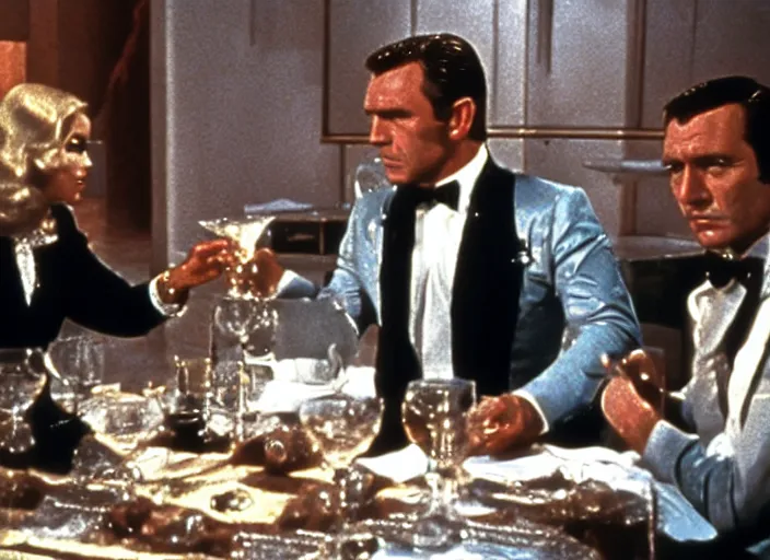 Prompt: scene from the 1 9 7 1 james bond film diamonds are forever