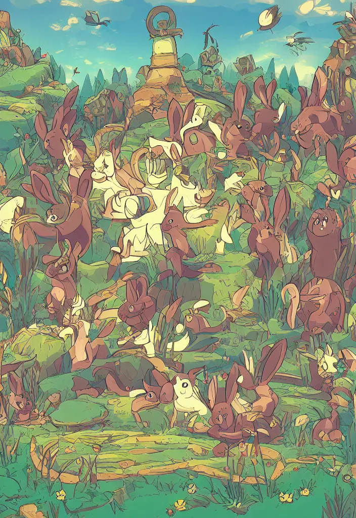 Prompt: , bunny kingdom fantasy ,digital art, illustration, stylized, cel shaded