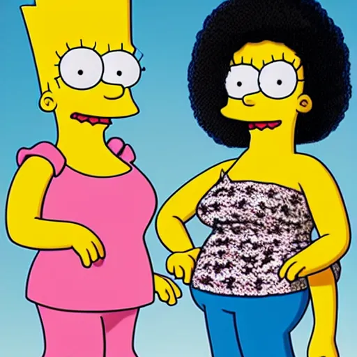 Prompt: stunning award winning hyperrealistic hdr 8 k highly detailed portrait photo of twins sherri and terri on the simpsons as real humans