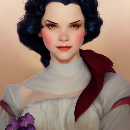 Prompt: portrait of snow white from disney, girl, disney, highly detailed, digital painting, artstation, concept art, smooth, sharp focus, illustration, art by artgerm and greg rutkowski and alphonse mucha