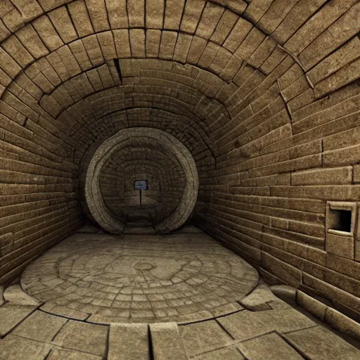 Image similar to underground labyrinth in liminal space, clean, unreal engine, photorealistic