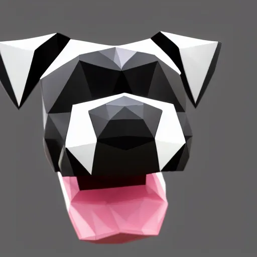 Prompt: a game object of a happy black dog, low poly art, unity asset store