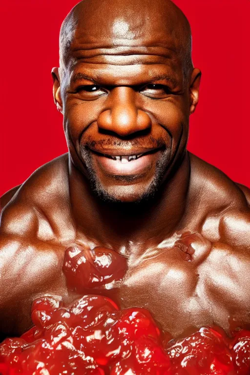 Image similar to 📷 terry crews is jelly, made of food, head portrait, dynamic lighting, 4 k