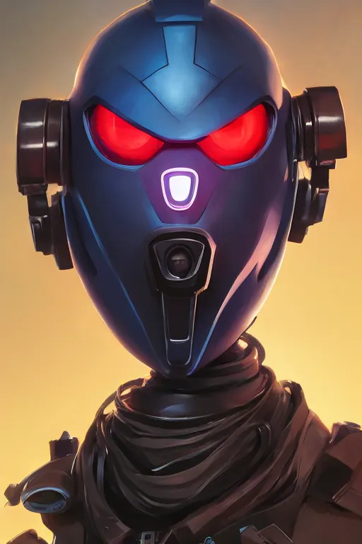 Image similar to epic mask helmet robot ninja portrait stylized as fornite style game design fanart by concept artist gervasio canda, behance hd by jesper ejsing, by rhads, makoto shinkai and lois van baarle, ilya kuvshinov, rossdraws global illumination radiating a glowing aura global illumination ray tracing hdr render in unreal engine 5