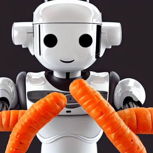 Image similar to robot eating a carrot