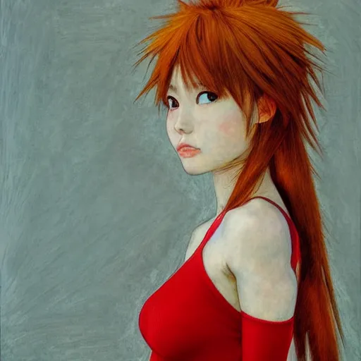 Prompt: realistic beautiful highly detailed portrait of asuka langley soryu's eva, photorealistic, mecha, angel, egon schiele, john mcneill whistler, john singer sargent, epic, stunning