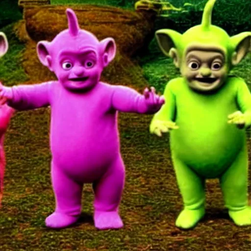 scary teletubbies and barney