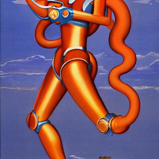 Image similar to robot female goddess statue by Alberto Vargas