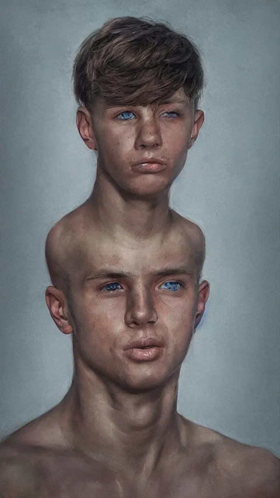 Image similar to heroic portrait of a young ukrainian man. art by denys tsiperko and bogdan rezunenko, hyperrealism