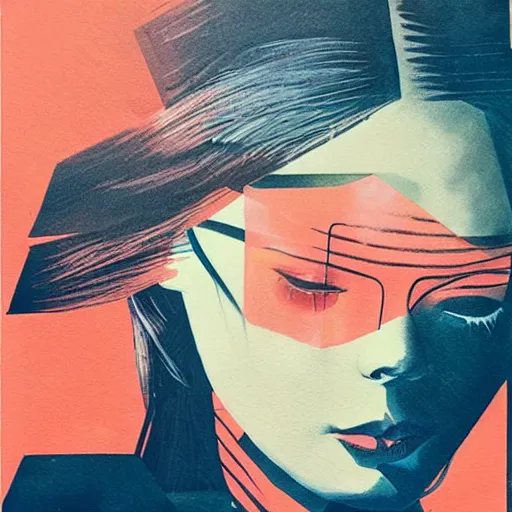 Image similar to Elle Fanning in Vietnam picture by Sachin Teng, orange napalm, asymmetrical, dark vibes, Realistic Painting , Organic painting, Matte Painting, geometric shapes, hard edges, graffiti, street art:2 by Sachin Teng:4