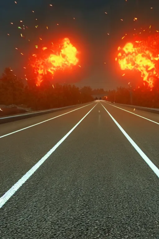 Image similar to highway to hell. unreal engine