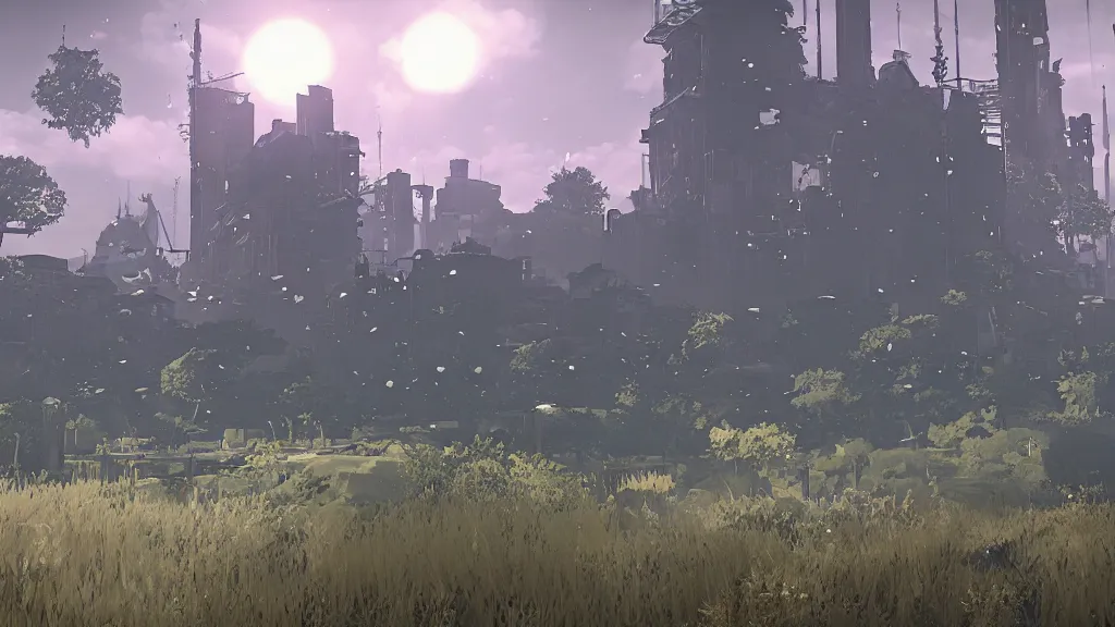 Prompt: beautiful Nier Automata landscape