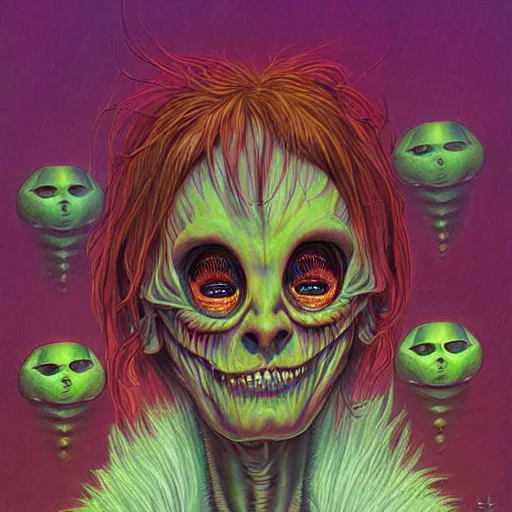 Image similar to original jean giraud digital art painting pastel goth aesthetic, creepy kawaii alien, psychedelic, sabbas apterus