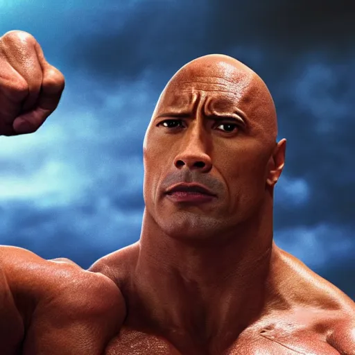 Image similar to dwayne the rock johnson as jagi in fist of the north star, 4 k