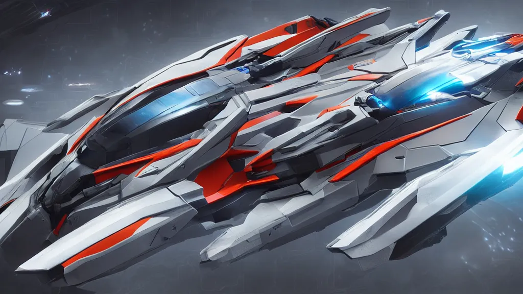 Image similar to futuristic flying spacecraft, daniel simon influenced, aggressive styling, sports car livery and graphics, transparent plastic wings, unreal engine, cinematic camera, blizzard cinematic, daytime