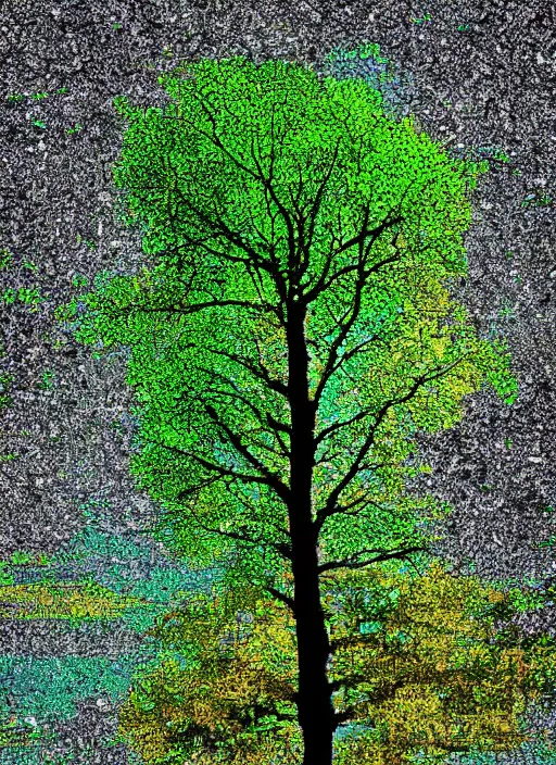 Prompt: tree pixelated full tree