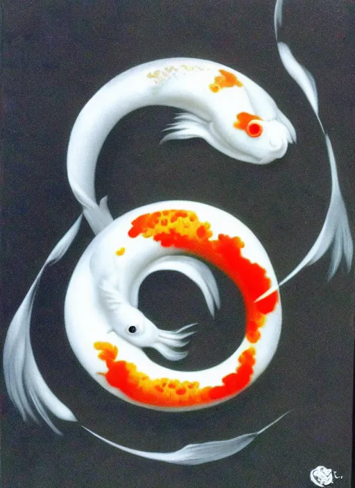 Image similar to yin yang, koi, molecular