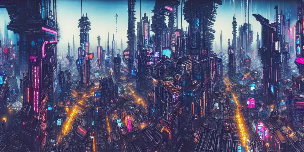 Image similar to cyberpunk city, highly detailed, painting by otto dix, 8 k