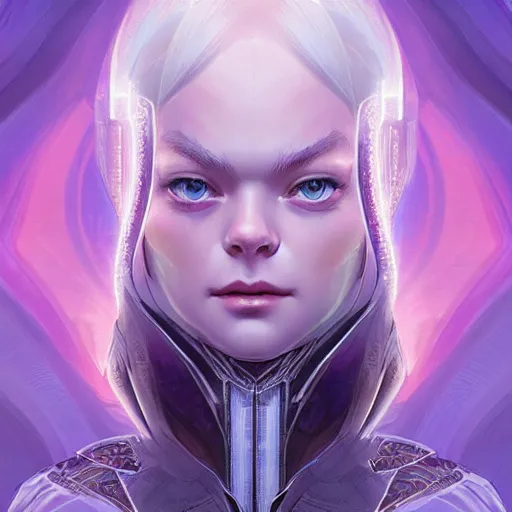 Prompt: a stunning symmetrical portrait of Elle Fanning as a paladin, digital art by Ross Tran and Angel Ganev, highly detailed, trending on artstationhq