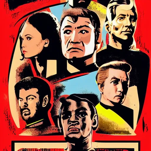 Prompt: a poster for quentin tarantino's star trek