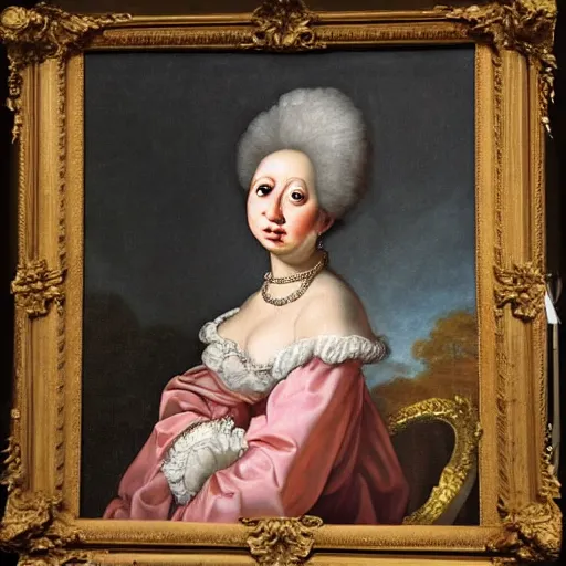 Image similar to baroque portrait of a muppet.