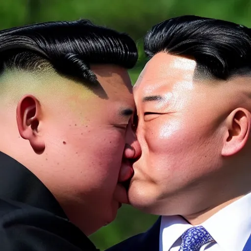Image similar to Joe Biden Kissing Kim Jong Un