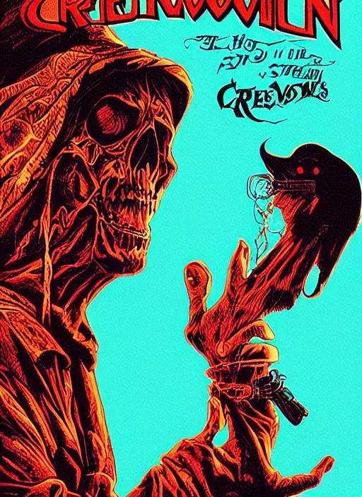 Prompt: Creepshow (1982) movie poster, Kilian Eng, Dan Mumford, detailed