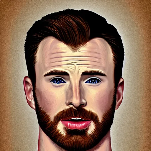 Image similar to portrait of chris evans, highly detailed, centered, solid color background, digital painting