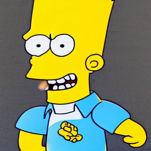 Image similar to a highly detailed photograph of Bart Simpson as a real human boy