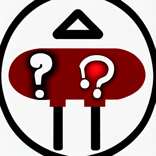 Image similar to a clip art icon of a red question sign, highly detailed, sharp focus, extremely high quality artwork, very detailed, artstation