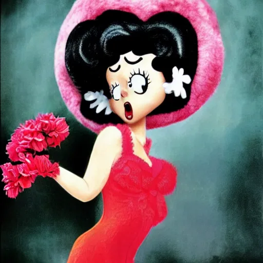 Image similar to betty boop as a real person photo by annie leibovitz