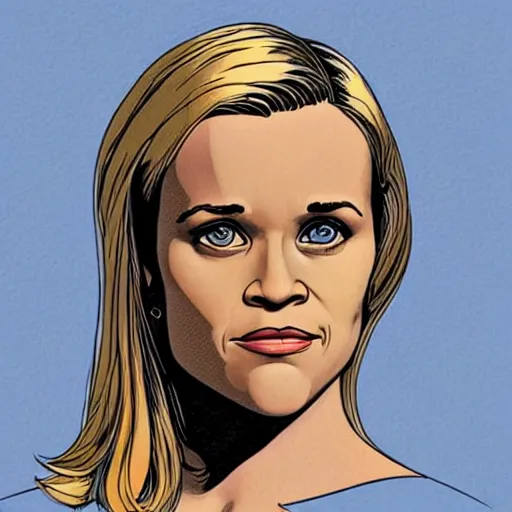 Image similar to “ reese witherspoon retro minimalist portrait by jean giraud, moebius starwatcher comic, sharp, smooth face, 8 k ”