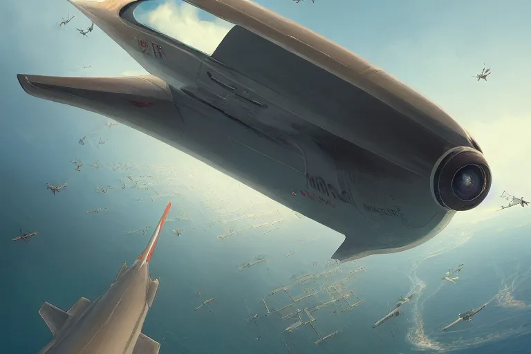 Image similar to detailed intricate digital illustration by greg rutkowski and artgerm and wlop and sanford robinson gifford ; commercial air liner with hole in fuselage, wind, everything flying around, falling ; 1 3 mm film, arri alfa anamorphic lens, fisheye wide angle ; sharp focus ; trending on artstation 8 k