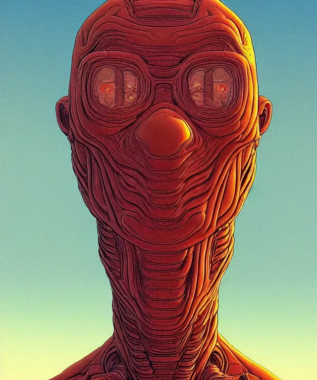 Prompt: a portrait of a machine mutant in the style of jean giraud in the style of moebius, symetrical facial, trending on artstation deviantart pinterest detailed realistic hd 8 k high resolution
