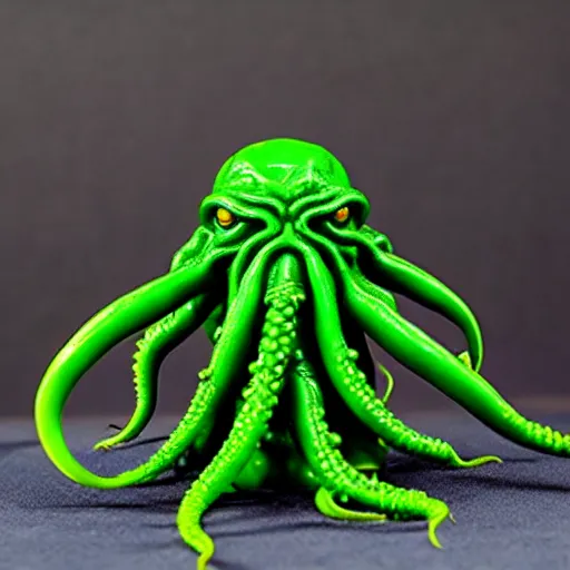 Image similar to a cthulhu action figure with articulated tentacles, product shot